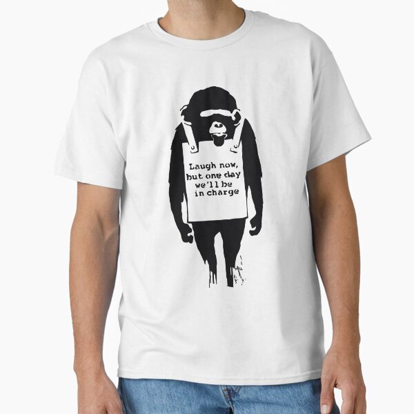 Aperçu de l'œuvre Le singe de Banksy rit maintenant créée et vendue par belugastore.
