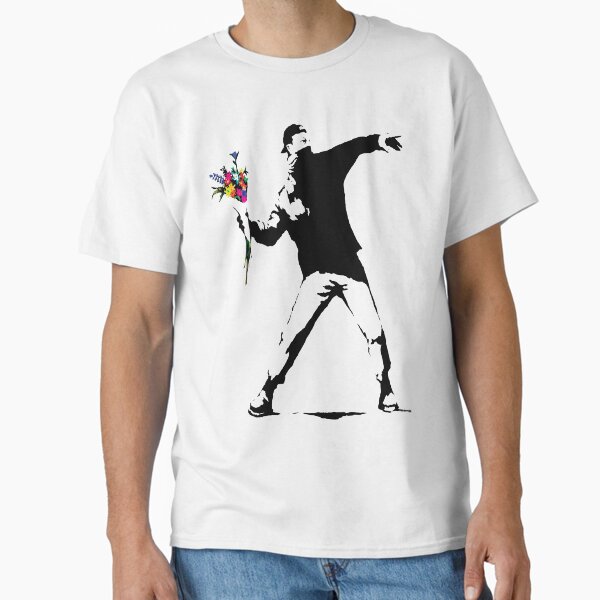 Item preview, Banksy Protester Throwing Flowers  designed and sold by belugastore.