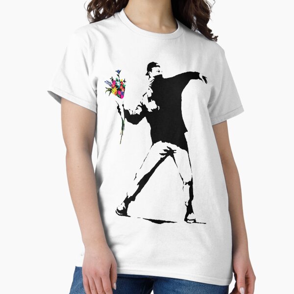 Item preview, Banksy Protester Throwing Flowers  designed and sold by belugastore.