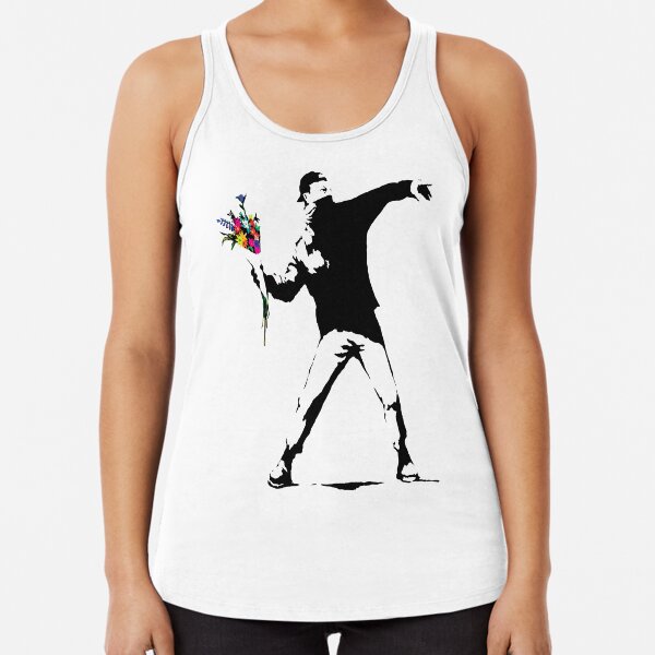 Item preview, Banksy Protester Throwing Flowers  designed and sold by belugastore.