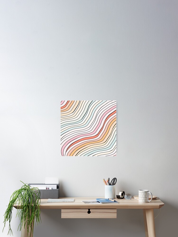 Wavy Summer Aesthetic Poster By esigns17 Redbubble