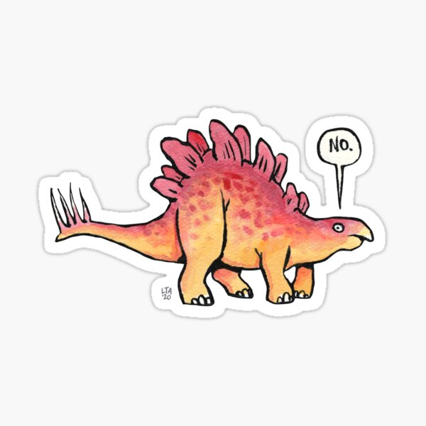 Stegosaurus says NO Sticker