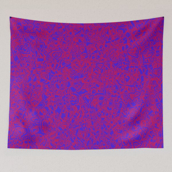 Item preview, 2 edged hearts, red on blue designed and sold by dnparker.