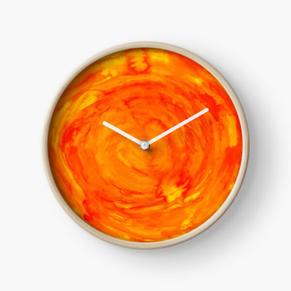 bright watercolor sun Clock
