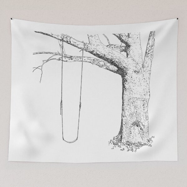 Item preview, tree and swing, drawing black and white designed and sold by dnparker.