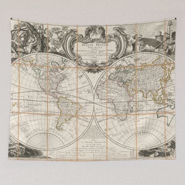 Item preview, Antique Lithographed World Map designed and sold by FuzzyHoney.