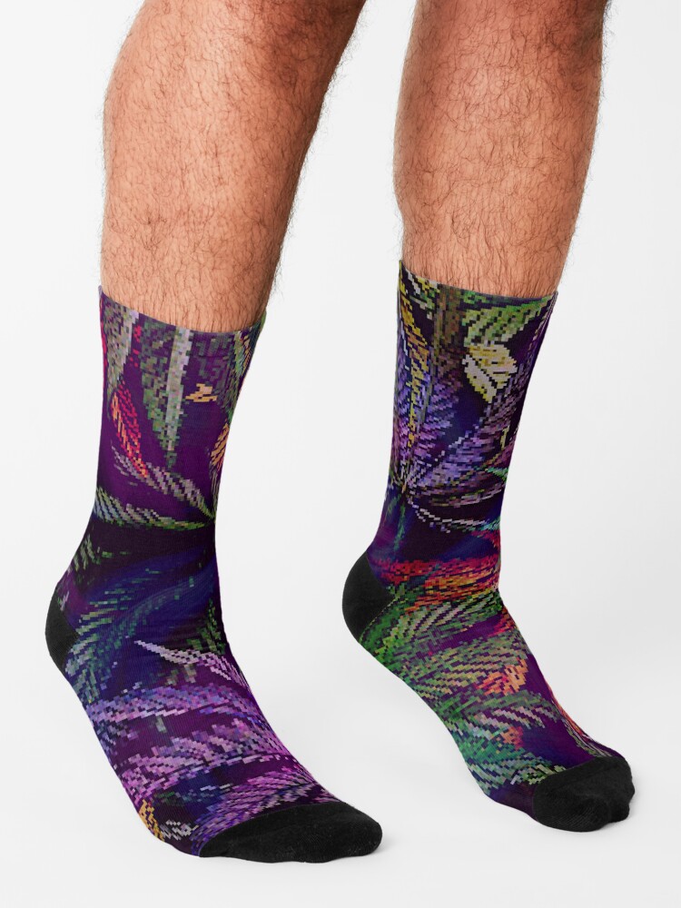 Alternate view of Psychedelic Marijuana Cannabis Leaves Socks