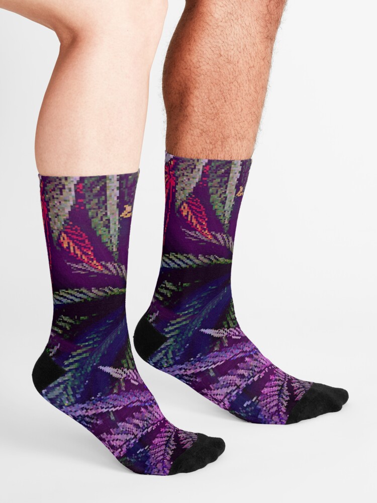 Alternate view of Psychedelic Marijuana Cannabis Leaves Socks
