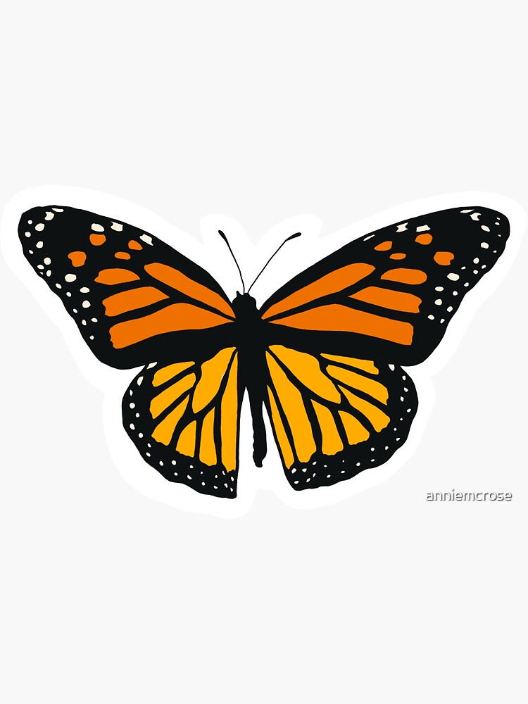 Monarch Butterfly Sticker For Sale By Anniemcrose Redbubble 