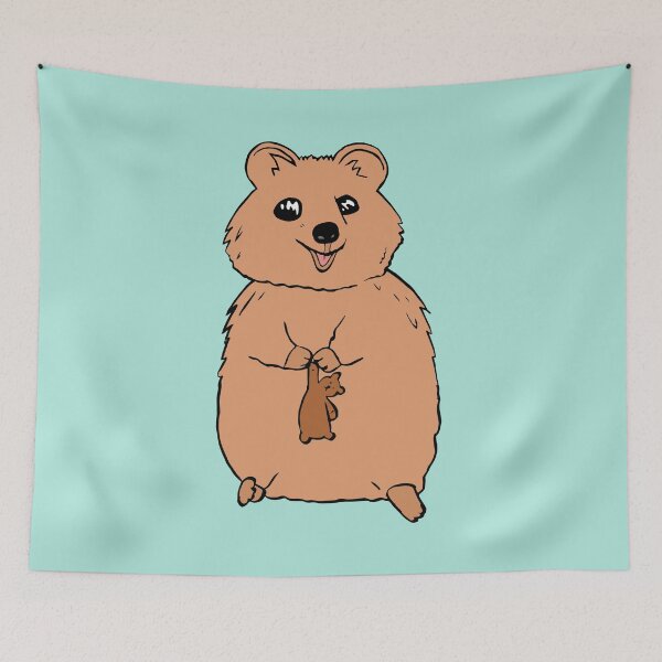 Item preview, Happy Quokka With a Teddy Bear Friend designed and sold by Otter-Grotto.