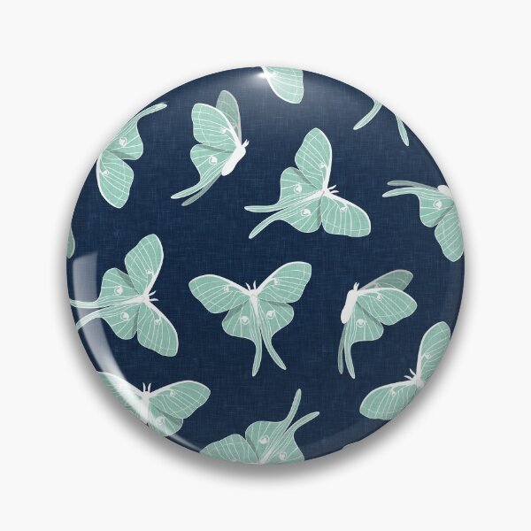 Artikelvorschau, Luna Moth - Aqua auf Blau entworfen und verkauft von littlearrow.