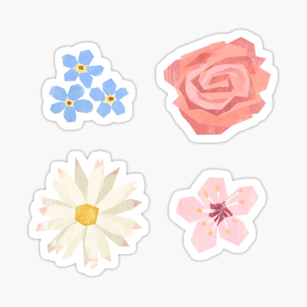 Pink pastel floral Glossy Sticker