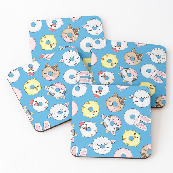 Item preview, Farm Animal Donuts - Blue designed and sold by littlearrow.