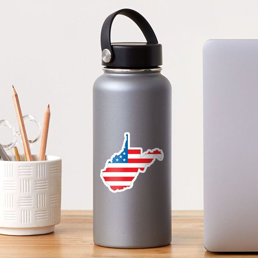 West Virginia WV — USA America American Flag (Star Spangled Banner) Sticker