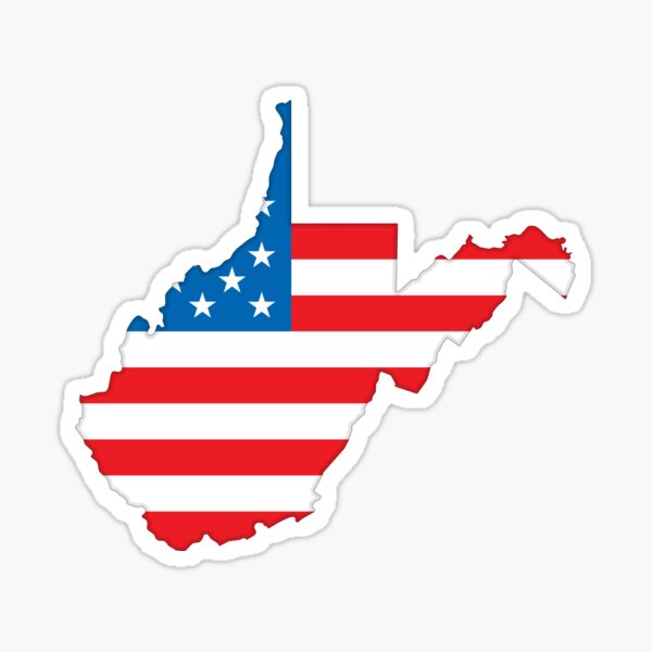 West Virginia WV — USA America American Flag (Star Spangled Banner) Sticker