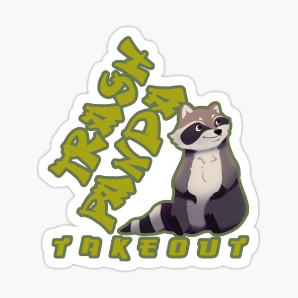 Cute Trash Panda Takeout Foodie Sticker