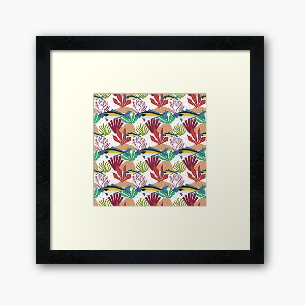 Spring Pattern Fish 6 Framed Art Print