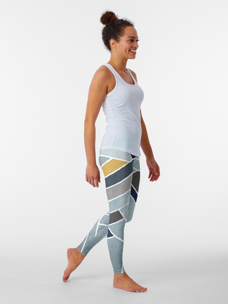 Alternate view of Soft silver/blue/navy/gold Leggings