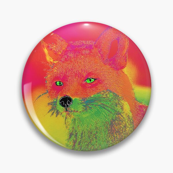 Artikelvorschau, Neonfarbener Fuchs mit grünen Augen entworfen und verkauft von Astralia.