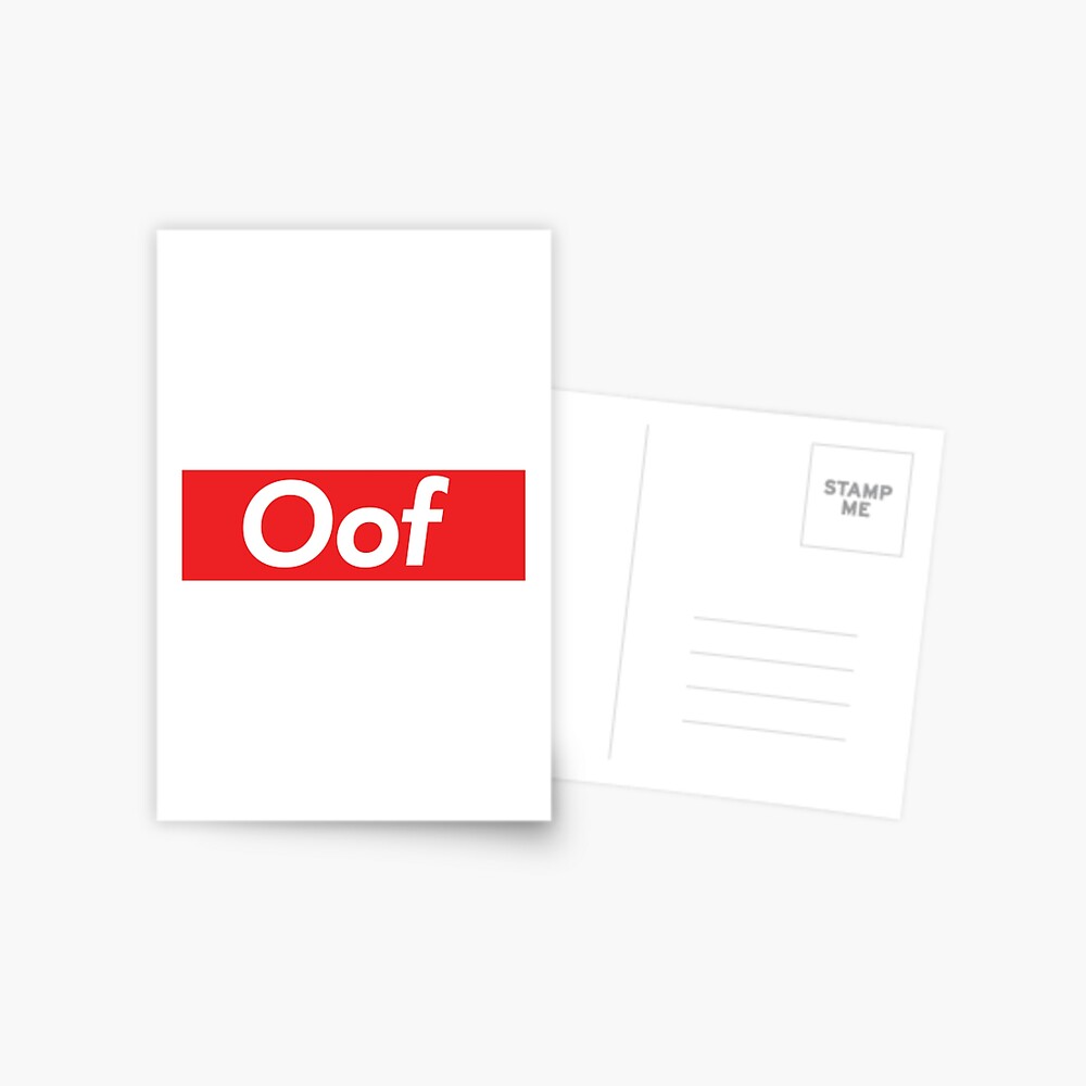 Oof Supreme Logo Greeting Card By Mash701 Redbubble - oof supreme logo roblox