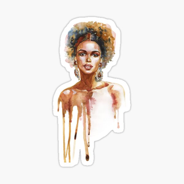 Item preview, Watercolor portrait of african woman designed and sold by cincinart.