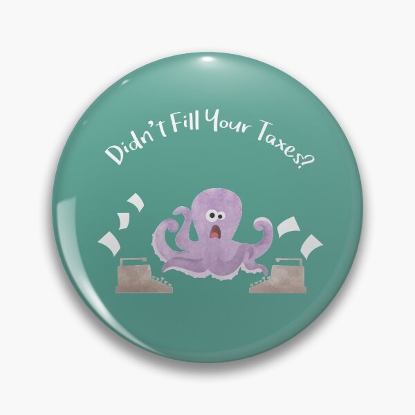 Item preview, Little Pink Octopus Confused with a lot of Tax Paper  designed and sold by thewishdesigns.