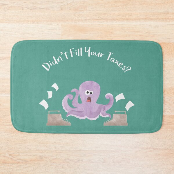 Item preview, Little Pink Octopus Confused with a lot of Tax Paper  designed and sold by thewishdesigns.