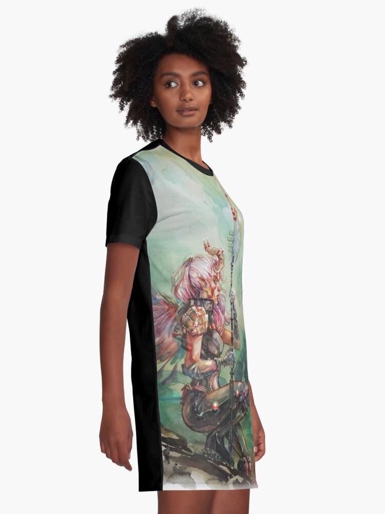 Thumbnail 2 of 5, Graphic T-Shirt Dress, Angel's Quest - Watercolor Art by Tony Moy designed and sold by Tony Moy.