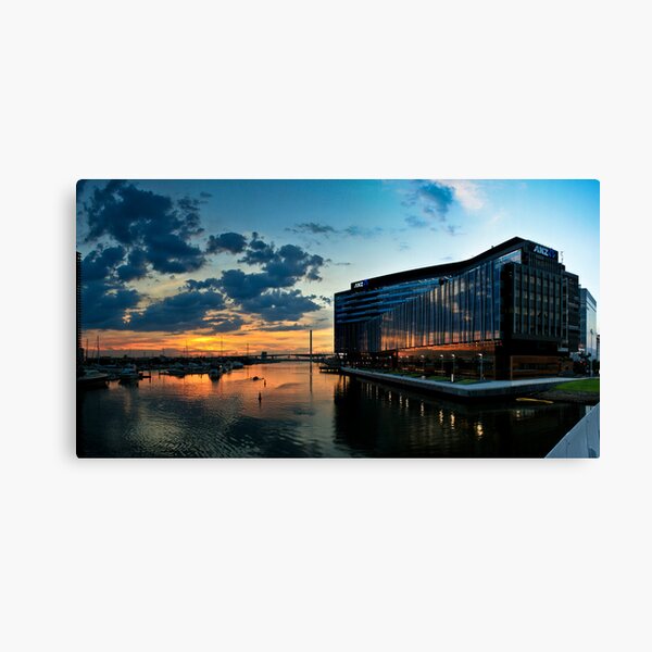 Sunset Rowing, Docklands. Canvas Print
