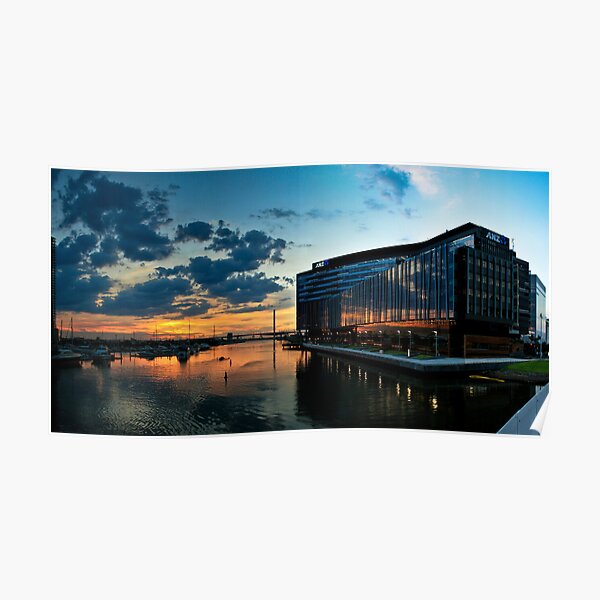 Sunset Rowing, Docklands. Poster