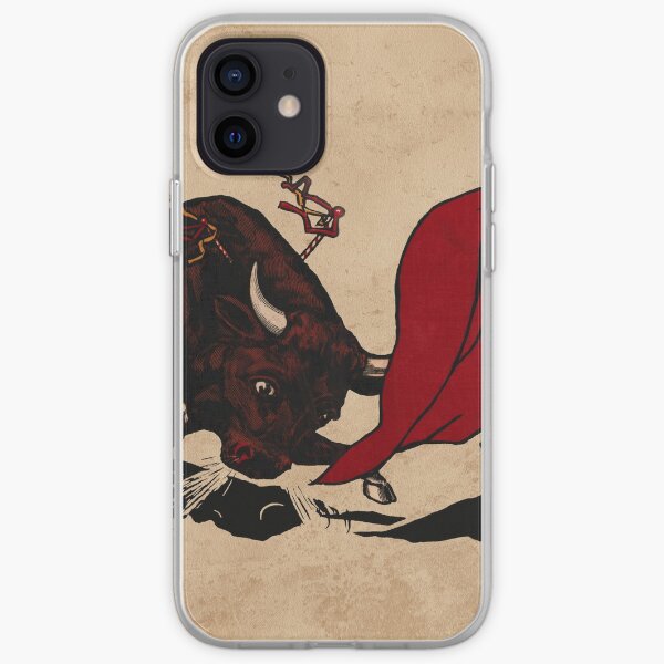 Cartel de ilustración clásica retro vintage toro torero de España Funda blanda para iPhone