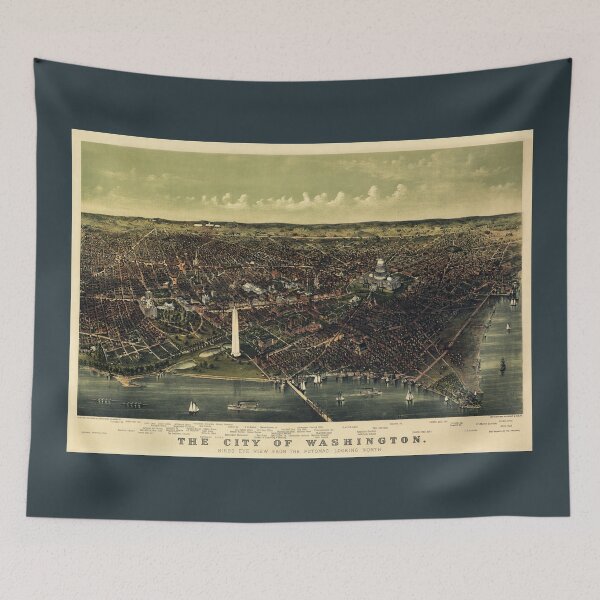 Item preview, Antique Bird's Eye View of Washington, D.C.  designed and sold by FuzzyHoney.