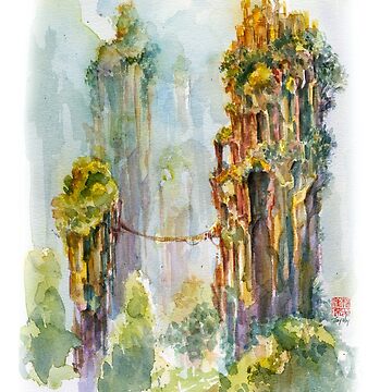 Artwork thumbnail, Pillars of Angae - Watercolor Art by Tony Moy by Tony Moy