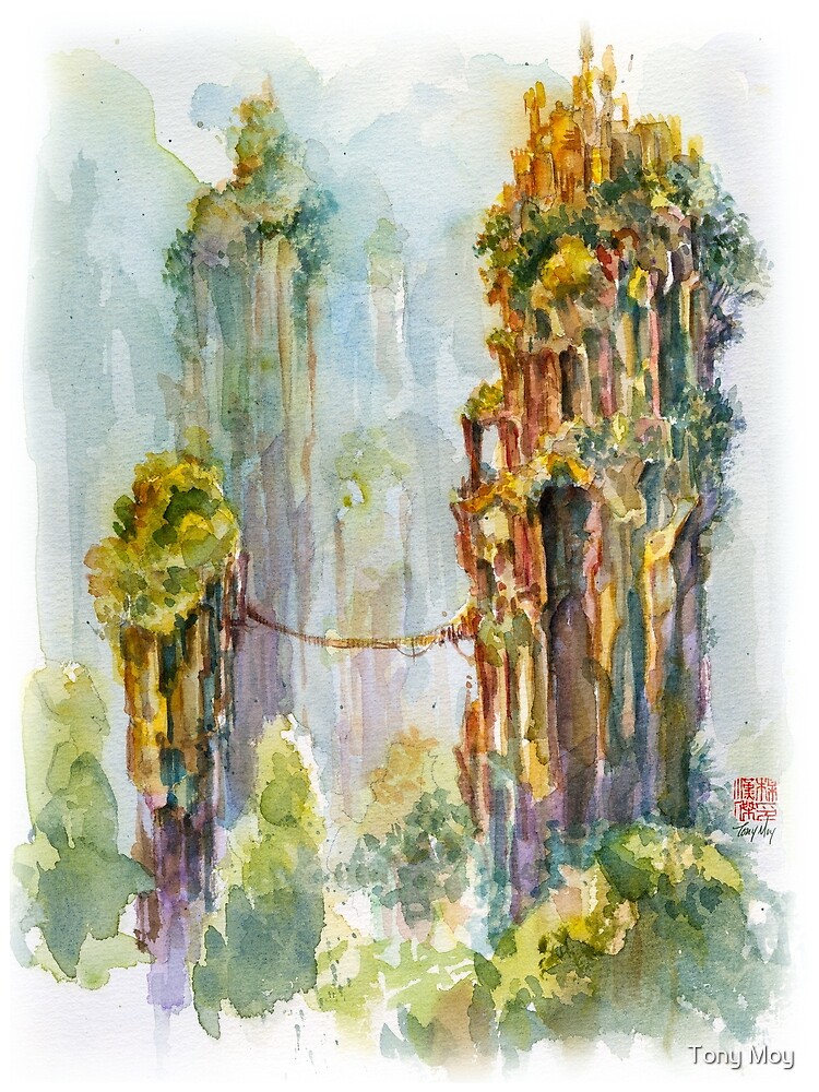 Pillars of Angae - Watercolor Art by Tony Moy by tony-moy