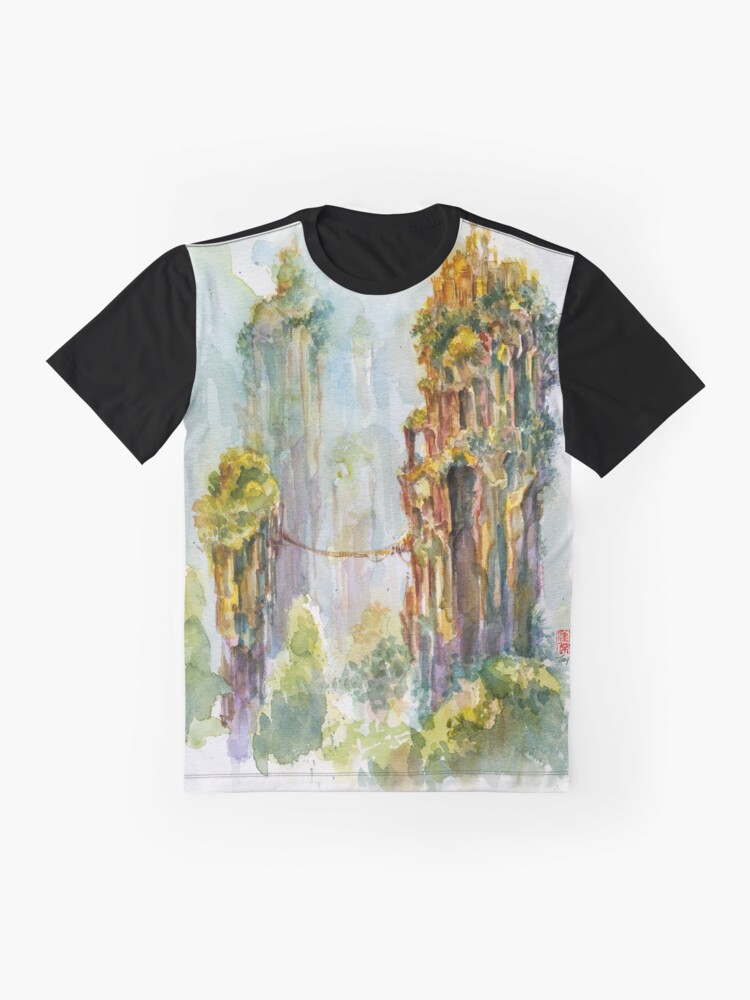 Alternate view of Pillars of Angae - Watercolor Art by Tony Moy Graphic T-Shirt