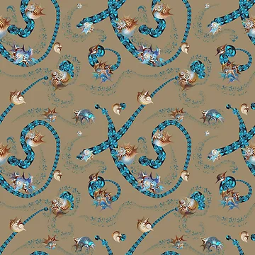 Artwork thumbnail, Abstract Geometric. Blue Rococo by runati