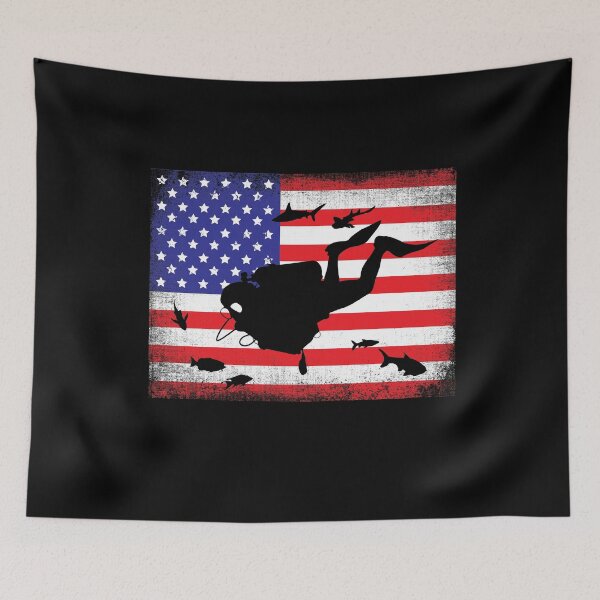 Item preview, Dive Flag Scuba Diving American Flag designed and sold by Captain Mood.