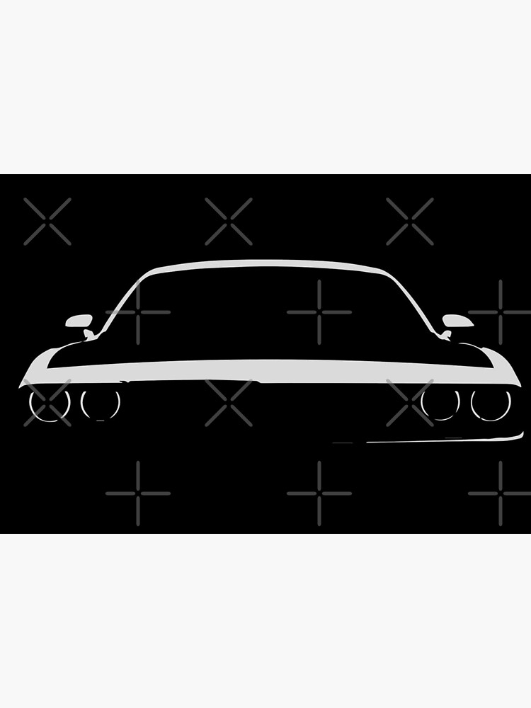 dodge challenger hellcat minimal art board print by fromthe8tees redbubble redbubble