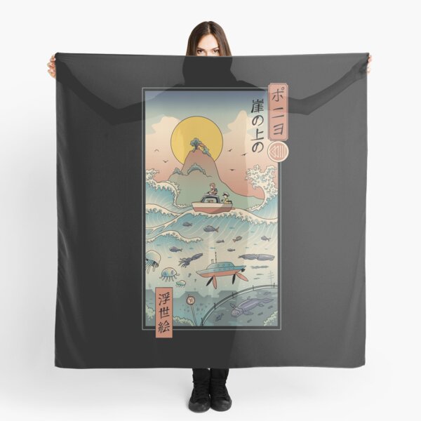 Ukiyo e by the Sea Scarf