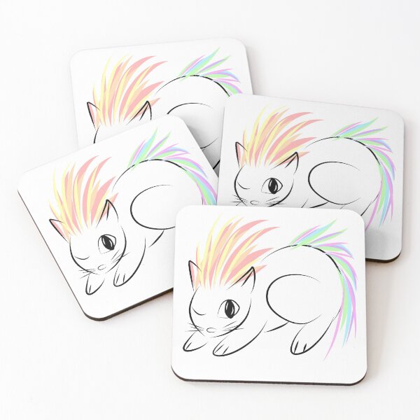 Item preview, Sketchy rainbow kitty designed and sold by Melanie Jeyakkumar.