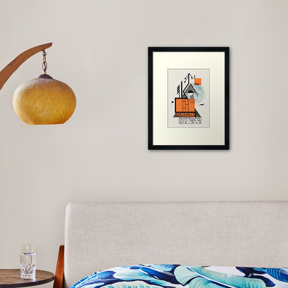 Bauhaus - Exhibition poster by Rudolf Baschant, 1923 Framed Art Print