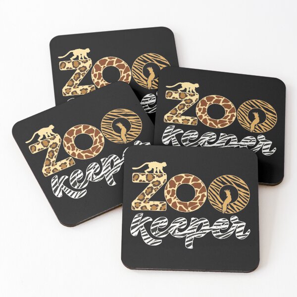 Item preview, Zookeeper Leopard Cheetah Giraffe and Zebra Pattern African Animals Zoo Print Text designed and sold by alenaz.