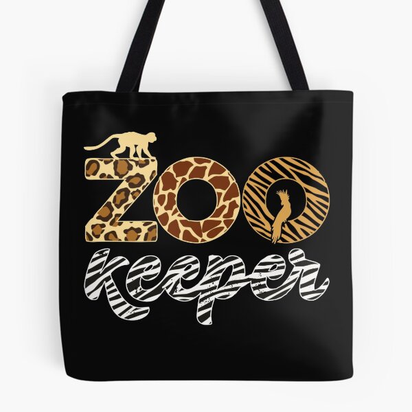 Item preview, Zookeeper Leopard Cheetah Giraffe and Zebra Pattern African Animals Zoo Print Text designed and sold by alenaz.