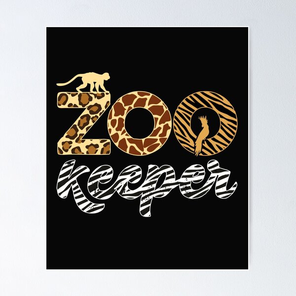 Item preview, Zookeeper Leopard Cheetah Giraffe and Zebra Pattern African Animals Zoo Print Text designed and sold by alenaz.