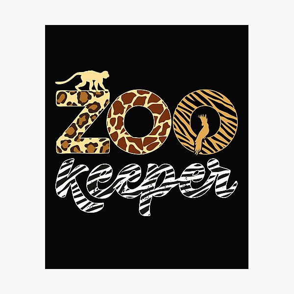 Item preview, Zookeeper Leopard Cheetah Giraffe and Zebra Pattern African Animals Zoo Print Text designed and sold by alenaz.