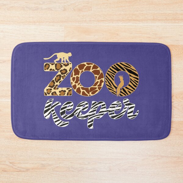 Item preview, Zookeeper Leopard Cheetah Giraffe and Zebra Pattern African Animals Zoo Print Text designed and sold by alenaz.