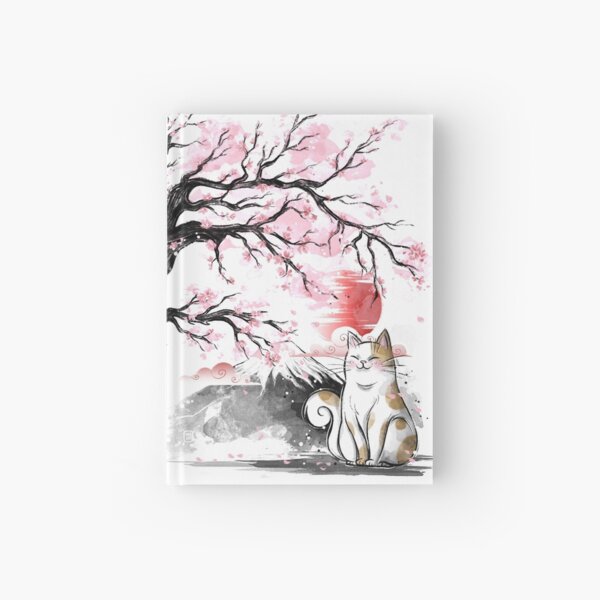Vista previa del artículo con la obra «Gato sakura», diseñado y vendido por Daisyart-lab.
