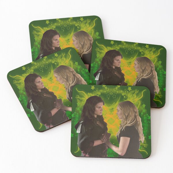 Item preview, Nyssa Al Ghul and Sara Lance gold/green background designed and sold by dutchchu.