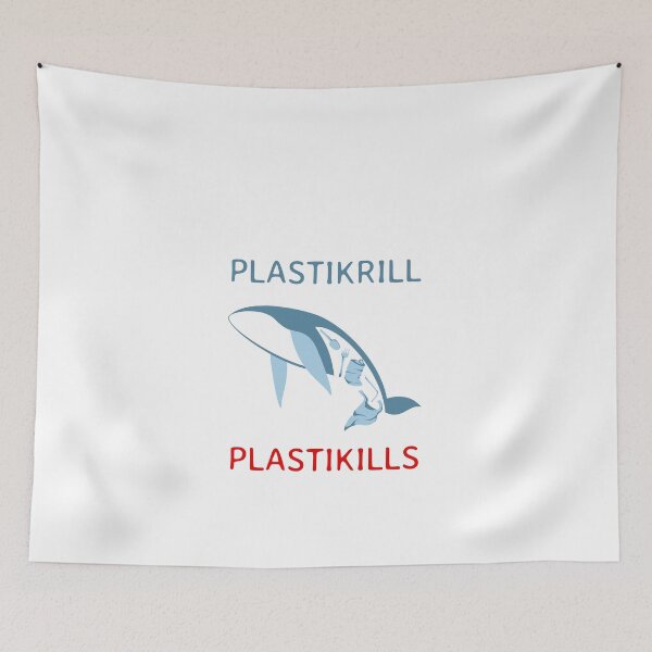 Item preview, Plastic Krill, plastic kills - Save ocean whales - caption light shirt designed and sold by Looking Daggers.