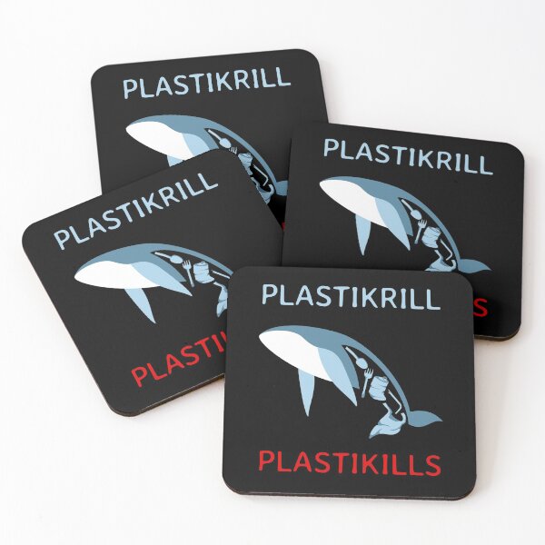 Item preview, Plastic Krill, plastic kills - Save ocean whales - caption dark shirt designed and sold by Looking Daggers.